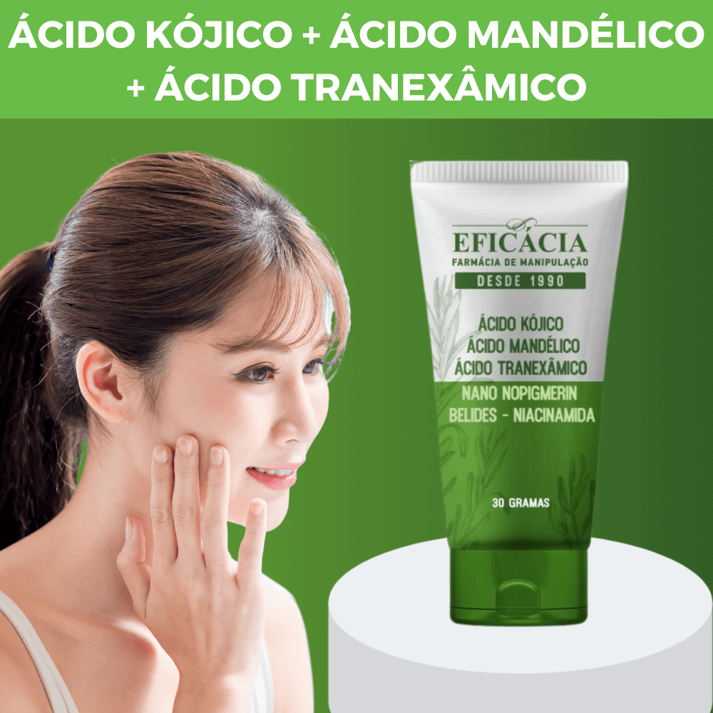 Ácido Kójico - Vitamina C - Ácido Tranexâmico - Creme 30g - Farmácia  Eficácia