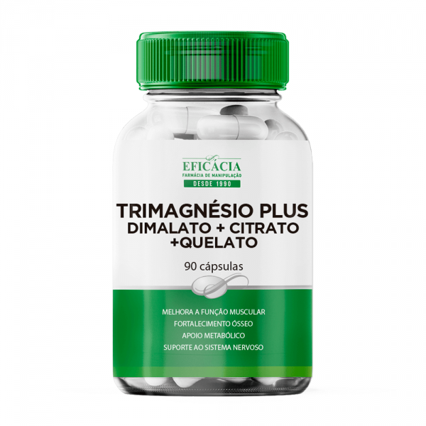 Trimagnésio Plus Dimalato+Citrato+Quelato - 90 cápsulas 