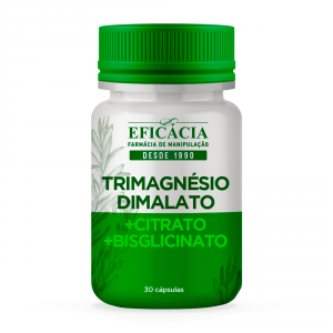 Trimagnésio Dimalato + Citrato + Bisglicinato - 30 cápsulas 