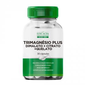 Trimagnésio Plus Dimalato+Citrato+Quelato - 30 cápsulas