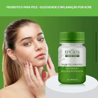 Probioticos para Pele - Oleosidade e Inflamação por Acne - 30 Cápsulas