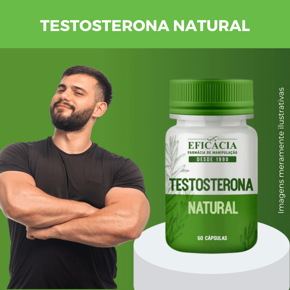 Testosterona Natural - 60 cápsulas - Farmácia Eficácia